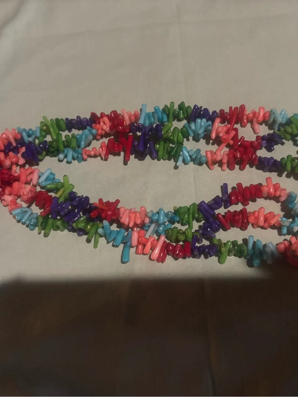 Handmade Multicolor Chip Bead Necklace